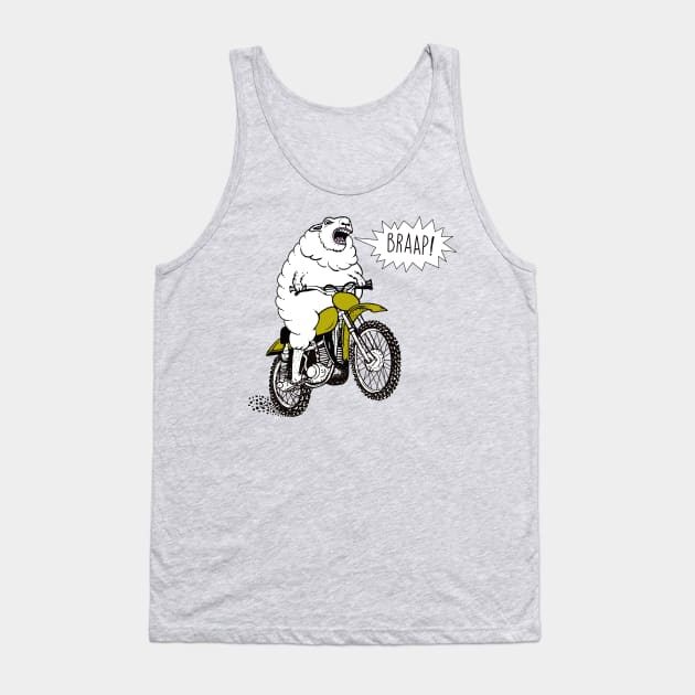 Braap Motorcycle Biker Lamb Tasty MotorManiac Tank Top by MotorManiac